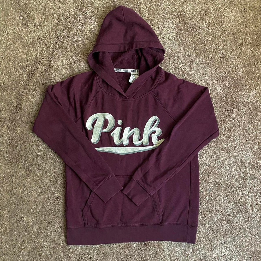 Burgundy pink hoodie medium pink
